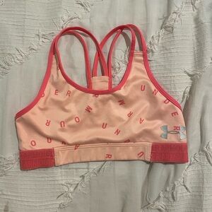 Pink under armor sports bra